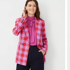 Ann Taylor Pink Plaid Blazer